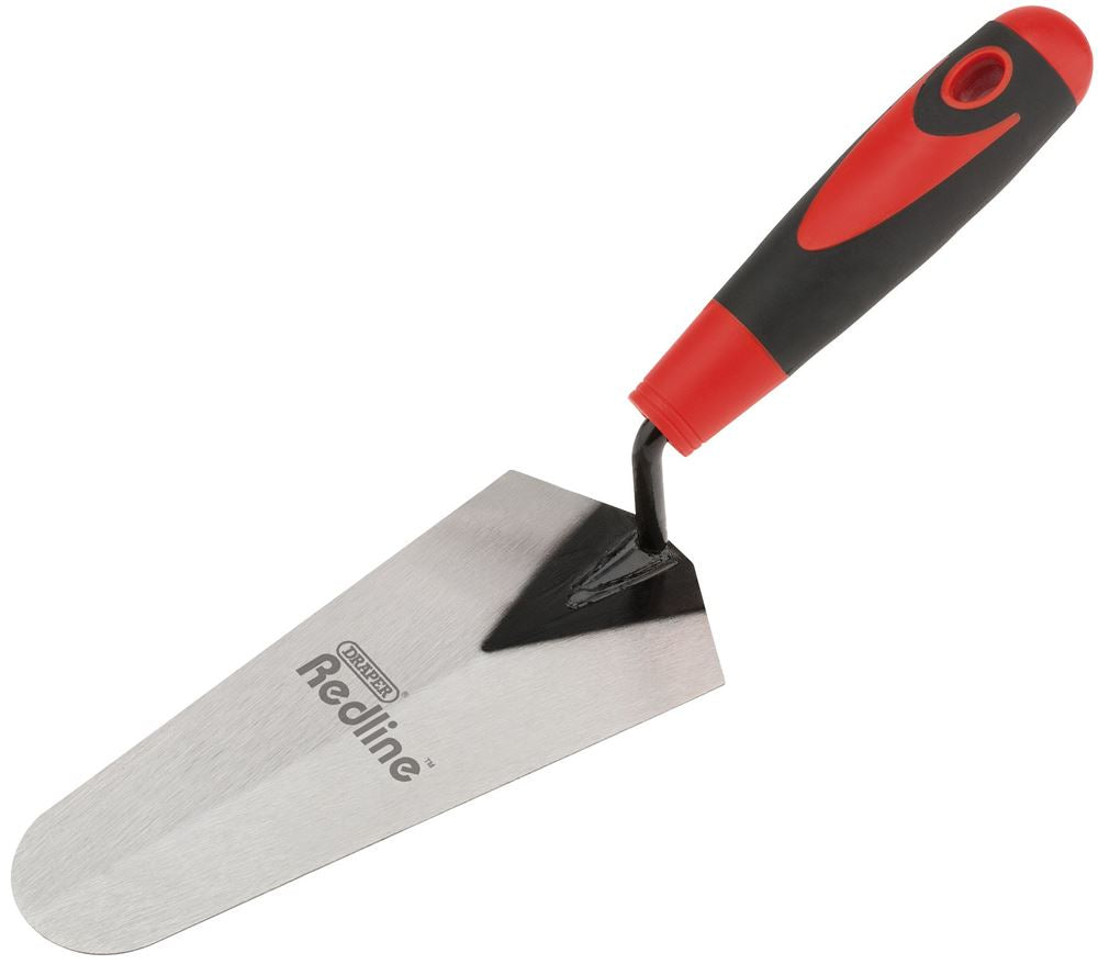 69126 Draper Redline Redline Soft Grip Gauging Trowel, 175mm RL-GT/SG/B Trowels, Floats and Hawks Professional Trade DIY Workshop Garage Use