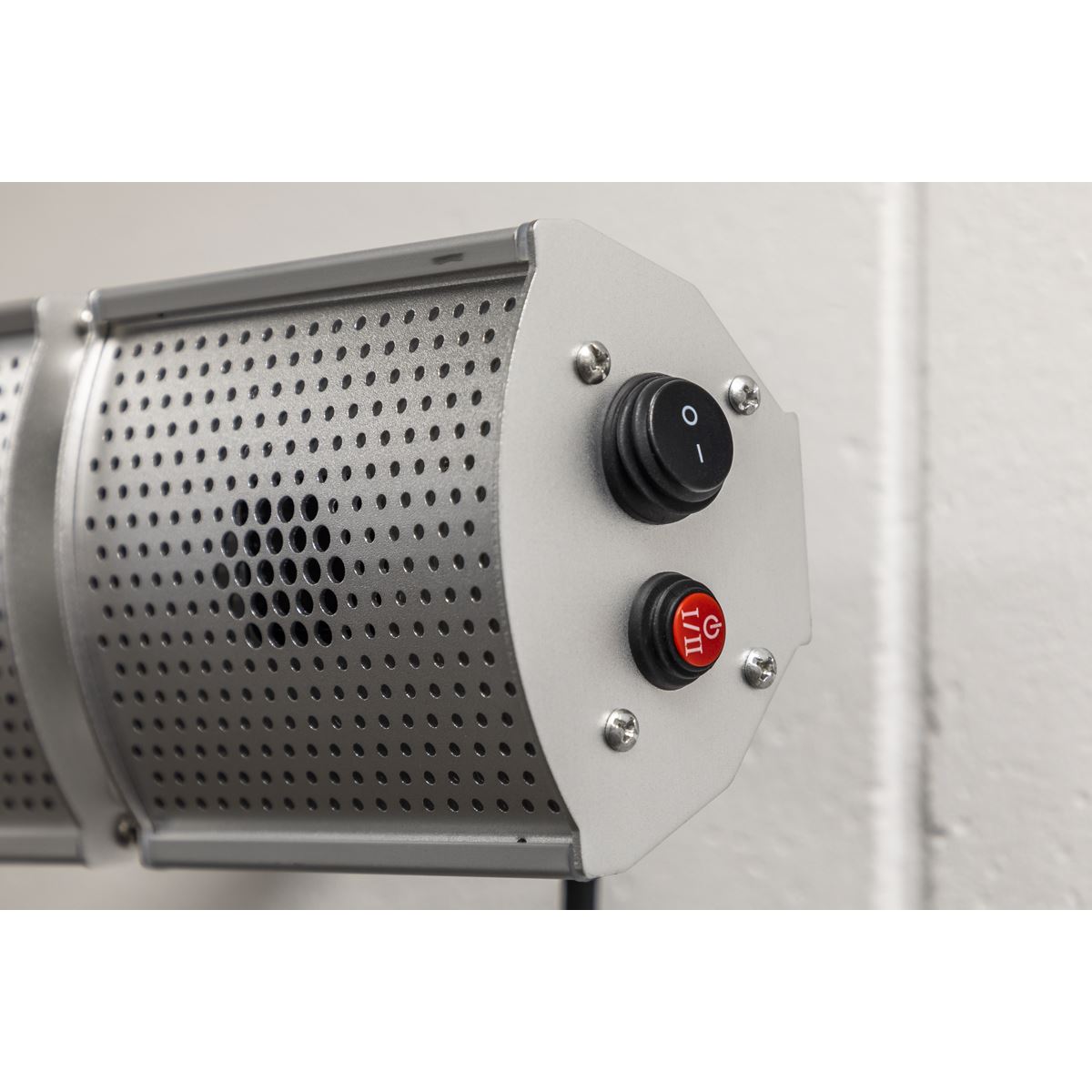 Sealey IWMH2000R High Efficiency Wall Mounting Infrared Short Wave Heater 2000W | 1000/2000W, 230V, Remote Control, Tip-Over Switch
