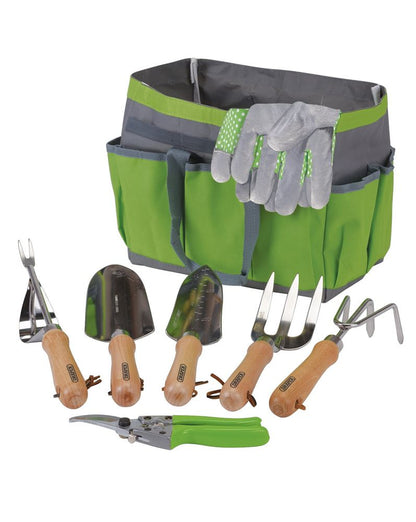 08997 Draper Stainless Steel Garden Tool Set with Storage Bag (8 Piece) HGTS/8 Spades and Shovels Professional Trade DIY Workshop Garage Use