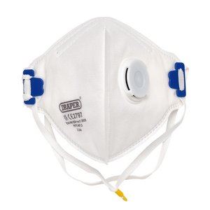 21244 Draper FPP3 NR Vertical Fold Flat Face Masks with Valve (Pack of 10) FM27/C Dust Masks, Respirators, Face Shields and Guards Professional Trad