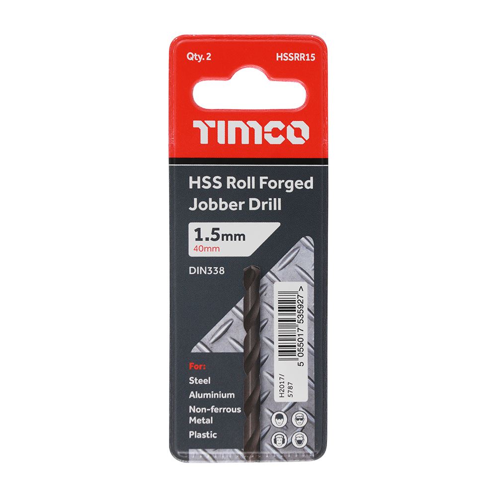 TIMCO HSS-R Jobber Drill Bit 1.5mm Pack 10