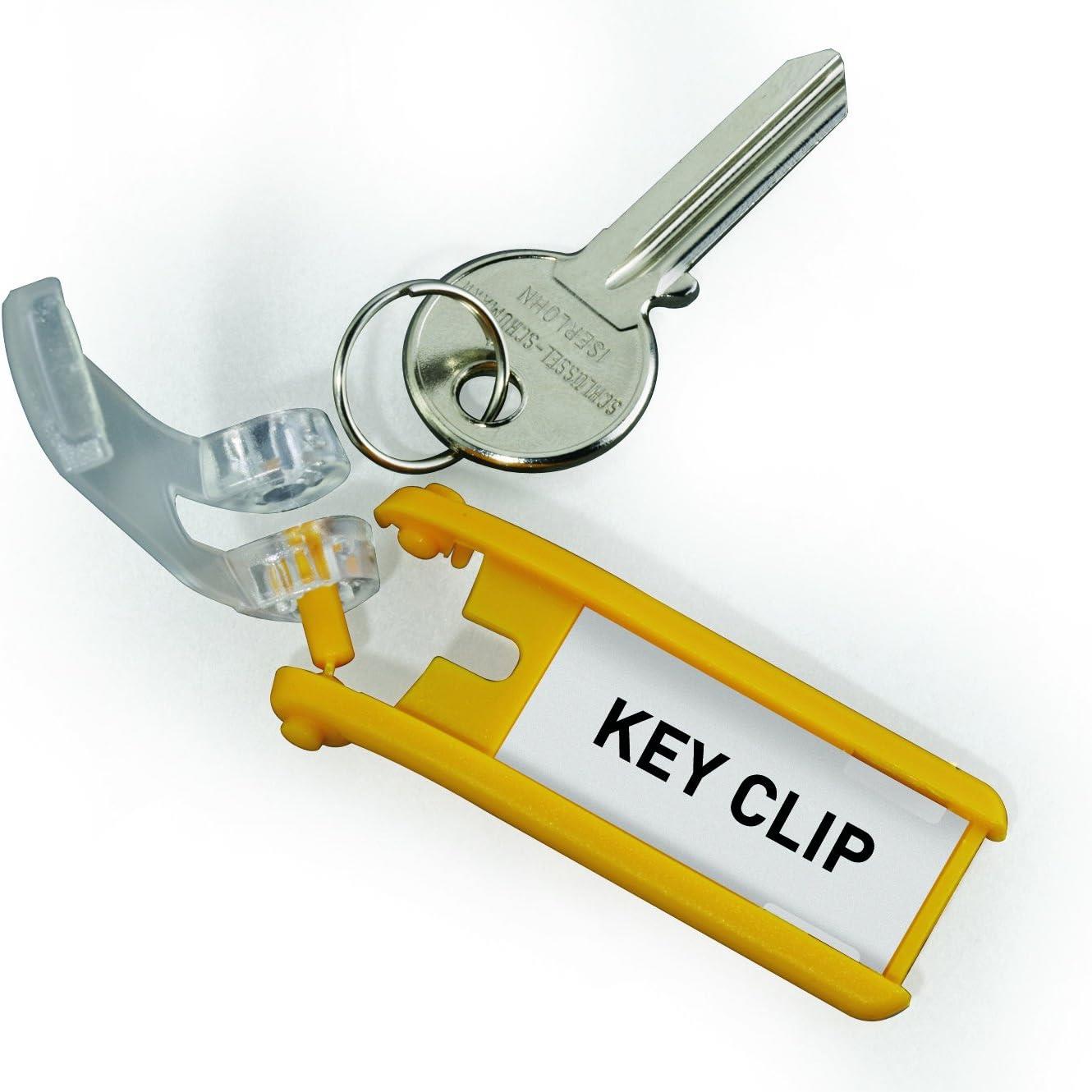Durable Key Clips Organisational Label Hooks Assorted Pack of 24 | Durable Key Clips for Office, Warehouse and Workplace Use