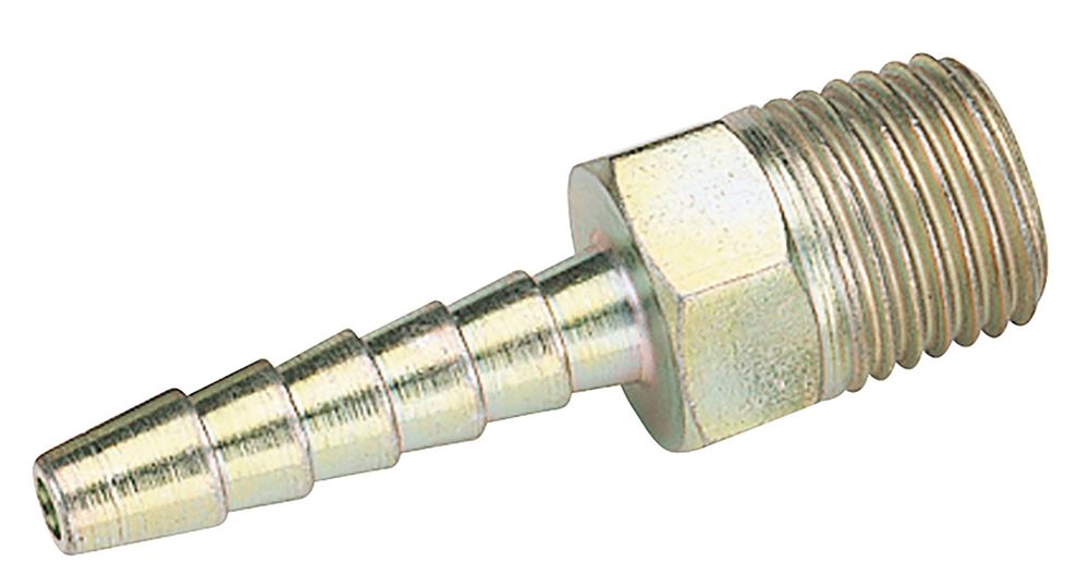 25800 Draper 1/4 BSP Taper 3/16 Bore PCL Male Screw Tailpiece (Sold Loose) Air Fittings Professional Trade DIY Workshop Garage Use