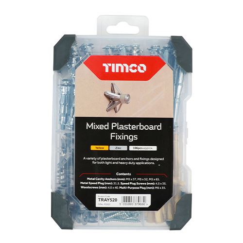 TIMCO Mix Plasterboard Fixings 102pcs Pack 1