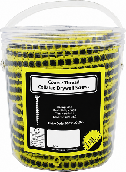 TIMCO Collated Drywall Coarse Thread Bugle Head Black Screws - 3.5 x 45 Tub OF 1000 - 00045CDRYTUB