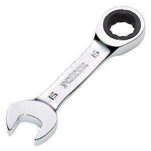 Draper 15MM STUBBY RATCHETING SPANNER 27909 27909 HI-TORQÂ® Metric Stubby Ratchet Combination Spanner