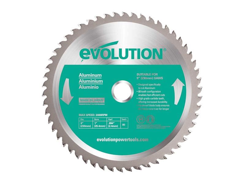 EVL Aluminium Cutting Mitre Saw Blade 230 x 25.4mm x 80T