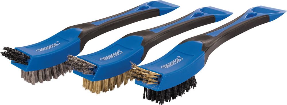 Draper 3PC WIRE BRUSH SET 17186 Mini Wide Head Brush Set (3 Piece)