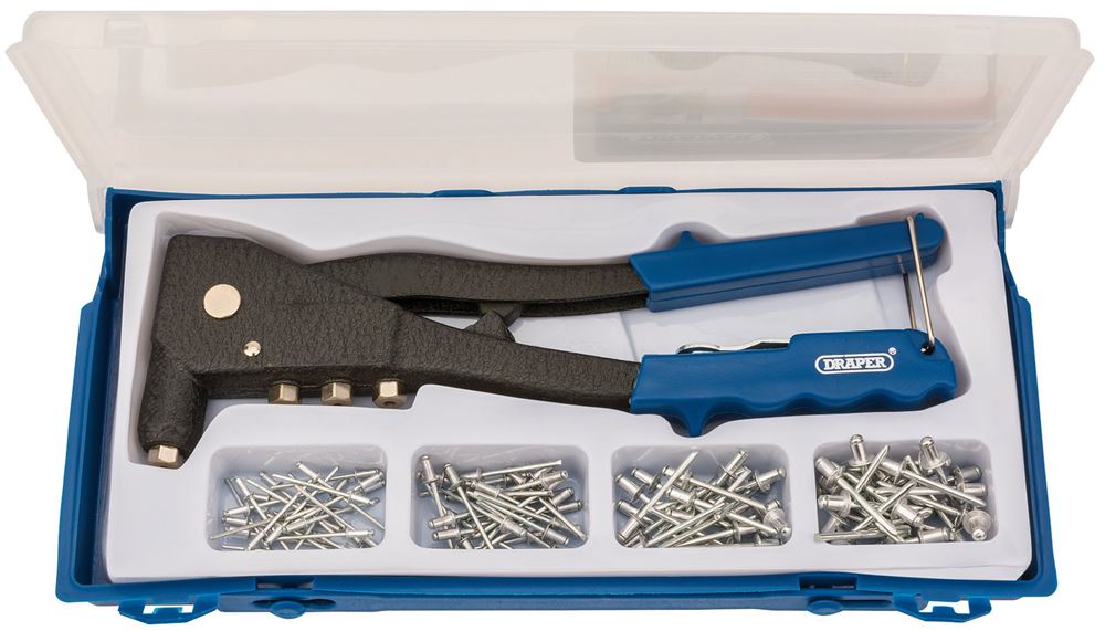 Draper HAND RIVETER KIT (ALI RIVETS) 27843 Hand Riveter Kit for Aluminium Rivets, 1 x Case