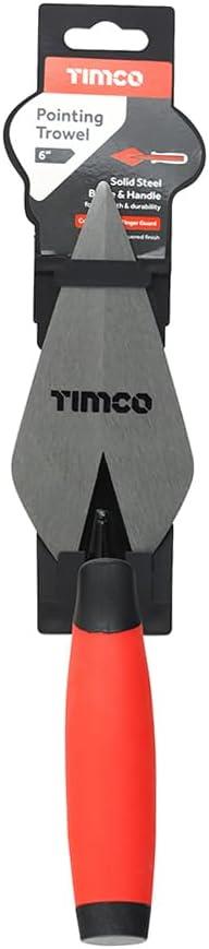 TIMCO Pointing Trowel 6in Bricklaying Mortar Jointing Trowel Soft Grip Handle
