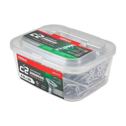 TIMCO C2 Strong-Fix Exterior PZ2 CSK 4.0 x 50 Silver Pack 300