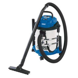 Draper VACUUM CLEANER W/DRY 20L 230V 20515 20515 Wet & Dry Vacuum Cleaner with Stainless Steel Tank, 20L, 1250W