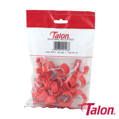 TIMCO Nail In Pipe Clip - Red 22mm Red Pack 20