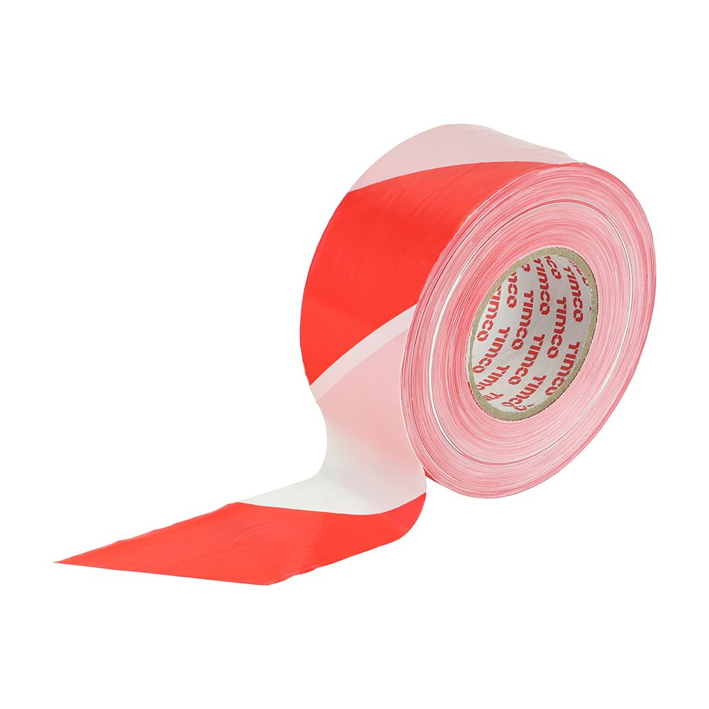 TIMCO Barrier Tape Red & White White 500m x 70mm Pack 1.0