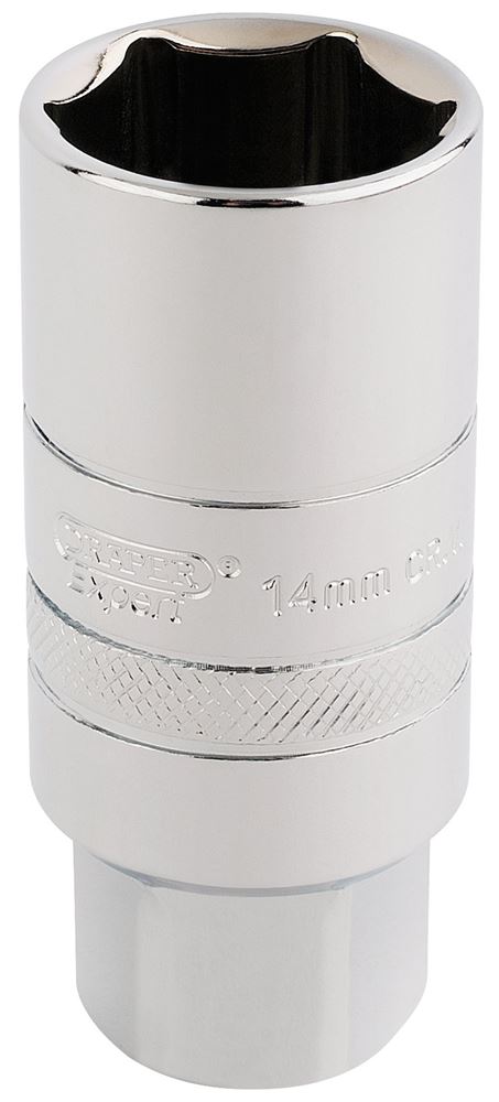 Draper 14MM SPARK PLUG SCKT 3/8D-PCKD 16774 3/8" Sq. Dr. Spark Plug Sockets (Polished Chrome)