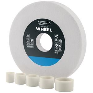 Draper GRINDING WHEEL 80G 150X20MM W 99569 White Aluminium Oxide Bench Grinding Wheel 80G (150mm x 20mm)