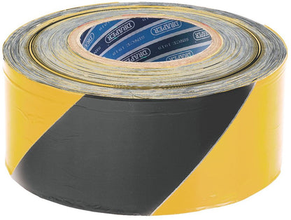 Draper BARRIER TAPE BLK/YLW 75MMX500M 69009 500m x 75mm Black and Yellow Barrier Tape Roll