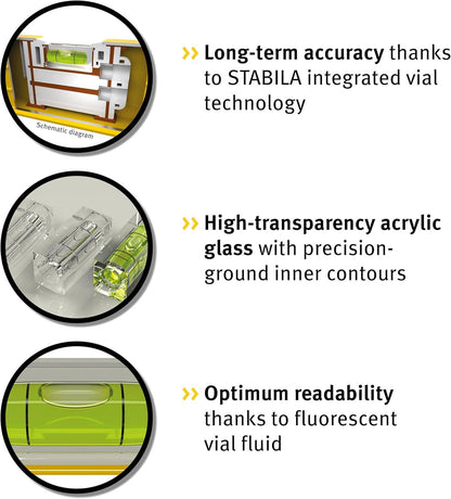 Stabila 70-90 Spirit Level 90cm 2 Vial Single Plumb 02287 Alu Box Beam HD Trade