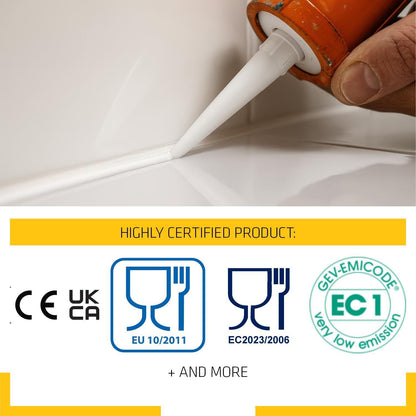 Sika Stixall Ultra White Hybrid Adhesive & Sealant – Waterproof, Flexible, Mould & Weather Resistant for Bathrooms & Kitchens