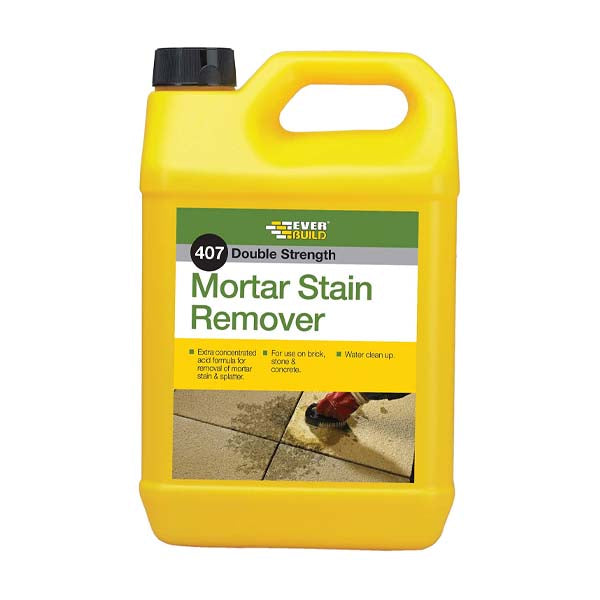 Everbuild 407 Mortar Stain Remover 5 Litre Double Strength Water Clean Up