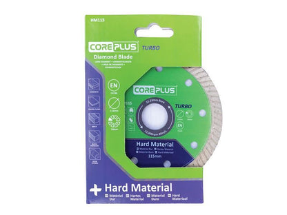 CorePlus CORDBHM115 HM115 Hard Material Turbo Diamond Blade 115mm