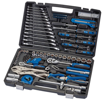 08627 Draper Tool Kit (100 Piece) TK100 Socket 3/8 Spinner Handles Professional Trade DIY Workshop Garage Use