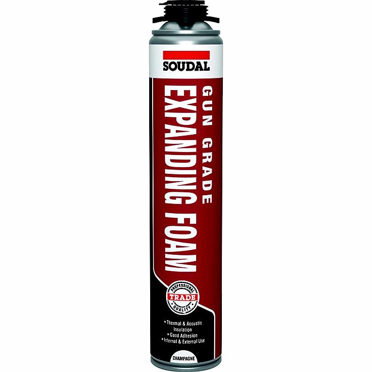 Soudal PU Expanding Foam 750ml Hand Held Gun Grade Gap Filler Sealant