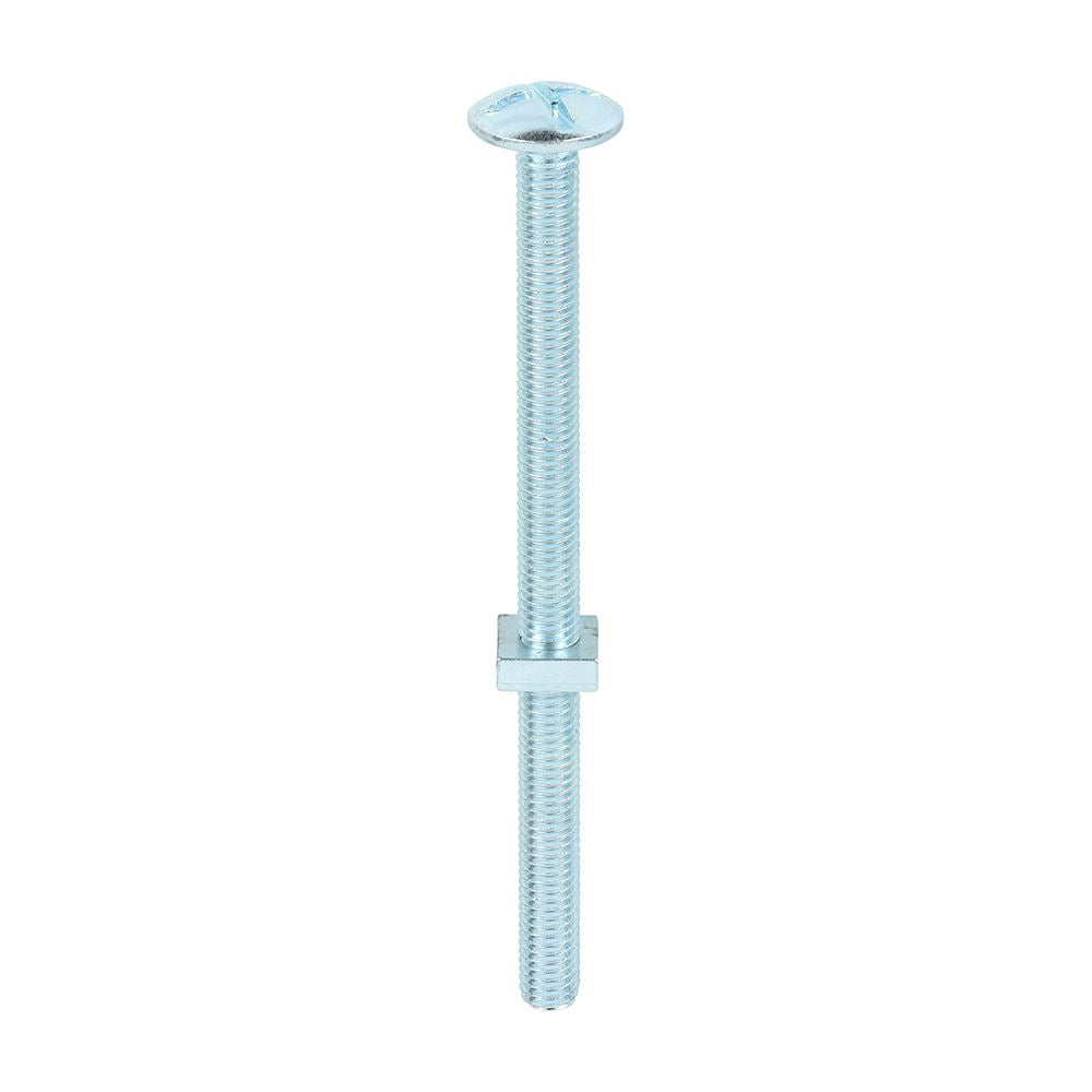 TIMCO Roofing Bolt & SQ Nut Zinc M8 x 120 Silver Pack 50