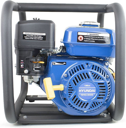 Hyundai HY50 Petrol Water Pump 163cc 2in 50mm Clean Water 466L/min 32m Head 5.5hp Professional Transfer Pump Drainage Pump Drainage Transfer Pump