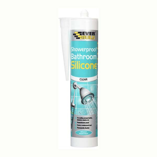 Everbuild Clear Showerproof Antifungal Bathroom Silicone Sealant Sanitary