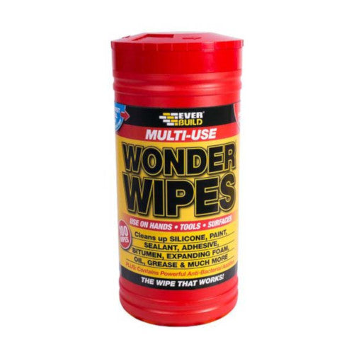 Everbuild Wonder Wipes Multi Purpose Hand Cleaners For Oil Grease 100 Tub