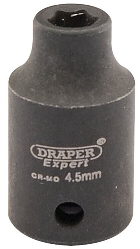 Draper 4.5MM IMPACT SOCKET 1/4DR 05003 1/4" Sq. Dr. Draper Expert HI-TORQÂ® Metric Impact Sockets