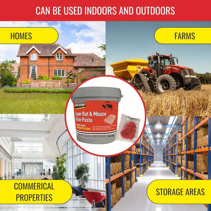 Pest Stop Super Rat & Mouse Killer Pasta - difenacoum (15 x 10g) (Pack of 15)