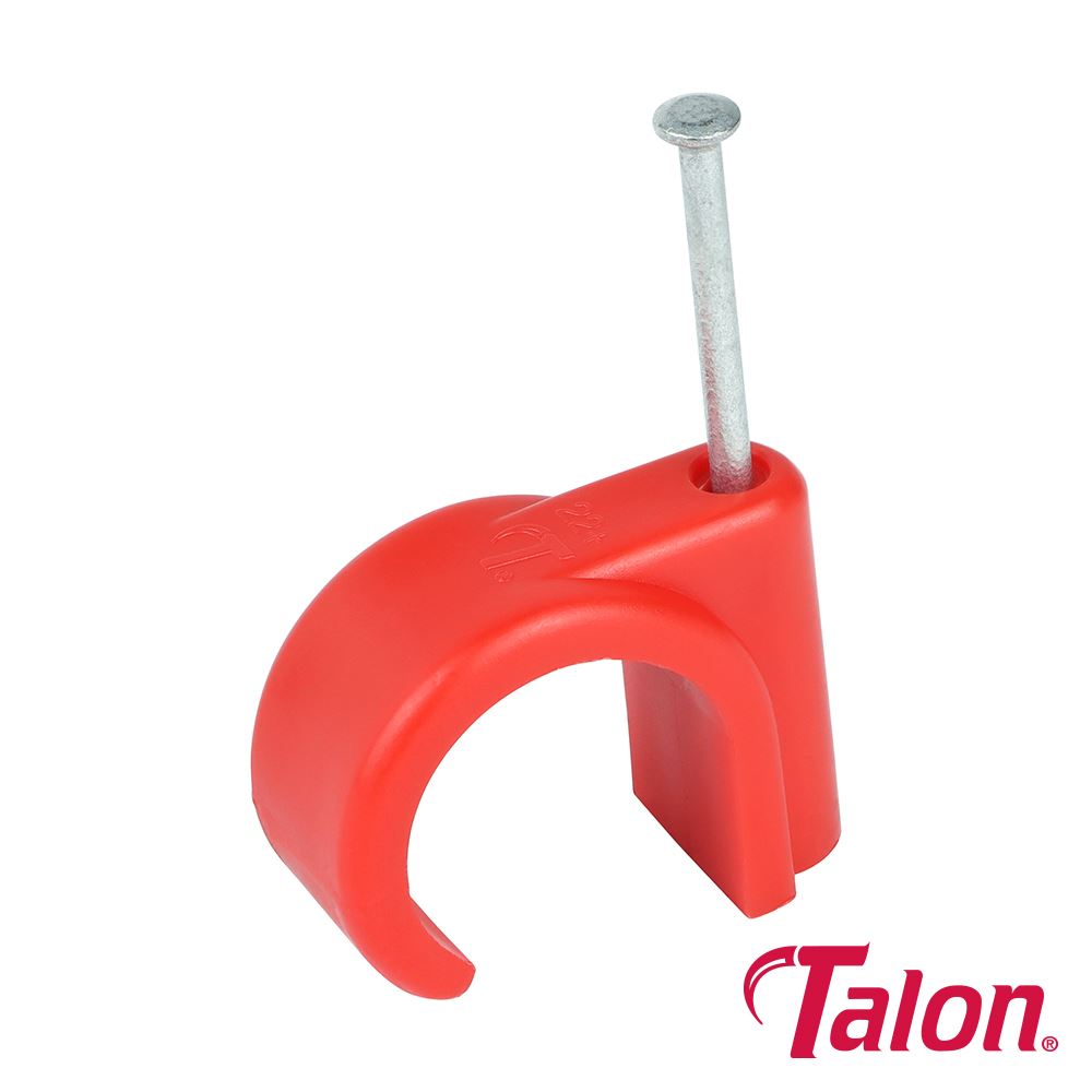 TIMCO Nail In Pipe Clip - Red 22mm Red Pack 100