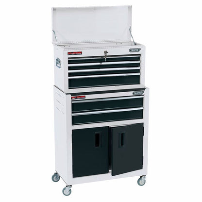 Draper COMBI ROLLER CAB & CHEST WHITE 19576 24" Combined Roller Cabinet and Tool Chest (6 Drawer)