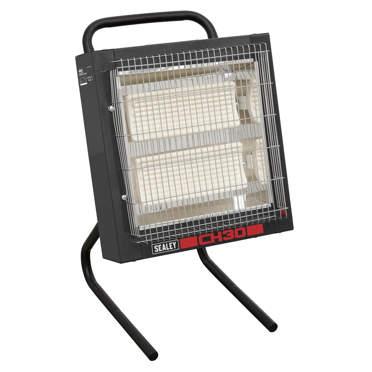 Sealey CH30 Ceramic Heater 1.4/2.8kW 230V | 1400/2800W, 230V - 13A, Thermostat, Timer, Adjustable | Powder coated metal construction with two ceramic