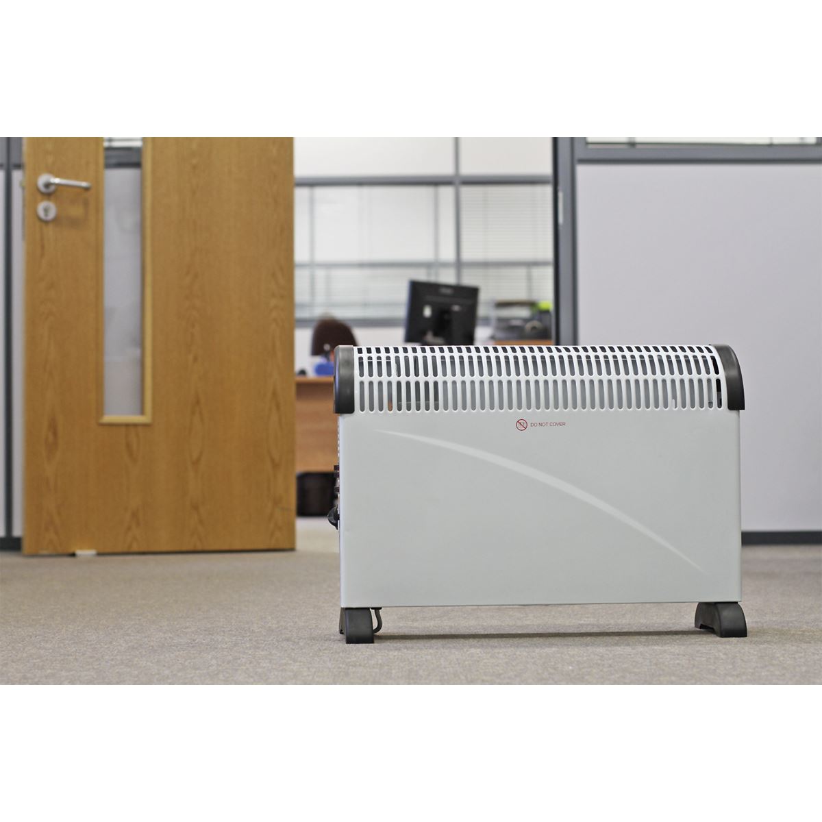 Sealey CD2005T Convector Heater with 3 Heat Settings Thermostat & Turbo Fan 2000W | 750/1250/2000W, 230V, Thermostat, Overheat Protection