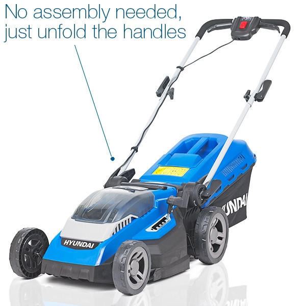Hyundai HYM40LI380P Cordless Lawn Mower 40V 38cm Rear Roller Li-Ion Battery & Charger Garden Mower Garden Grass Cutting