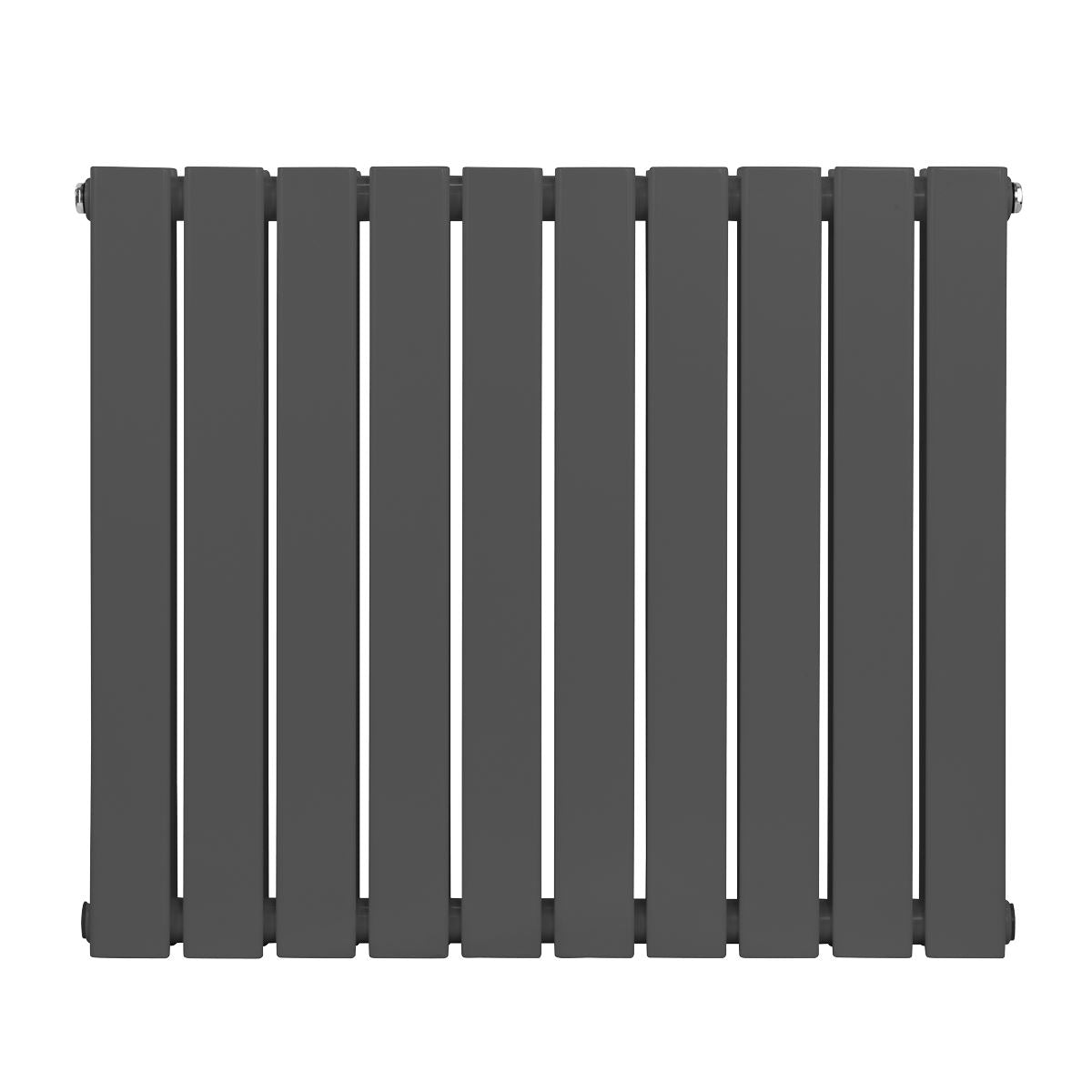 Baridi DH340 Horizontal Radiator Contemporary Double Flat Panel Design 600 x 700mm - Anthracite | Steel | Horizontal flat panel design delivers a BTU