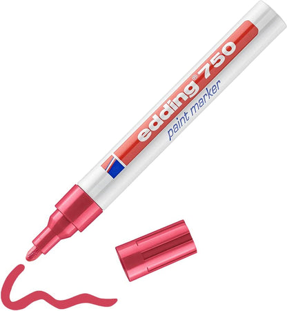 Edding 750 Paint Marker Red Round Tip 2-4 mm Paint Marker Heat-Resistant