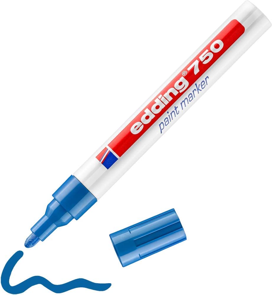 Edding 750 Paint Marker Blue Round Tip 2-4 mm Paint Marker Heat-Resistant