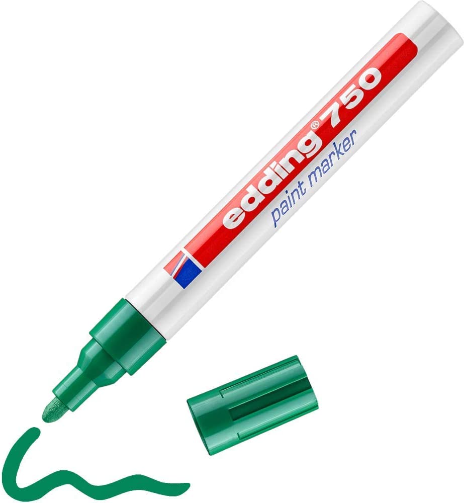 Edding 750 Paint Marker Green Round Tip 2-4 mm Paint Marker Heat-Resistant