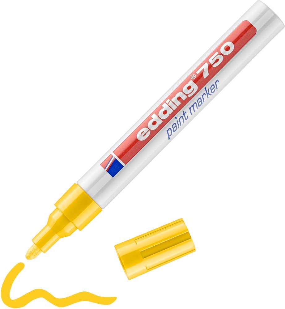 Edding 750 Paint Marker Yellow Round Tip 2-4 mm Paint Marker Heat-Resistant
