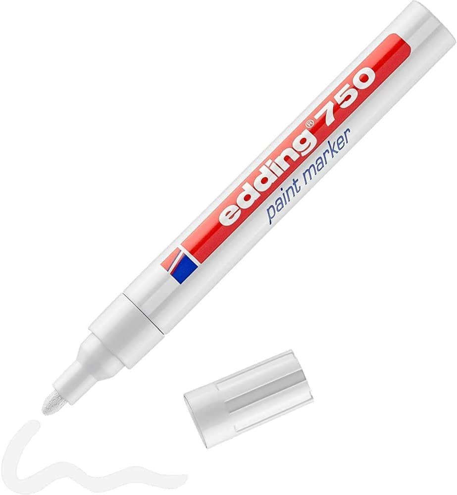 Edding 750 Paint Marker White Round Tip 2-4 mm Paint Marker Heat-Resistant