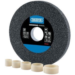 Draper GRINDING WHEEL 36G 150X20MM 99566 Aluminium Oxide Bench Grinding Wheel 36G (150mm x 20mm)