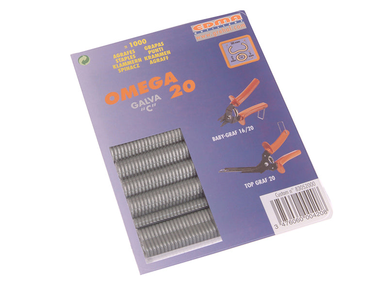 Edma 0420 Galvanised Steel Hog Ring Omega 20 (1000)
