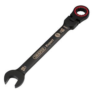 Draper 18MM FLEX HEAD RATCHET SPANNER 03925 HI-TORQÂ® Metric Flexible Head Ratchet Combination Spanners, Black