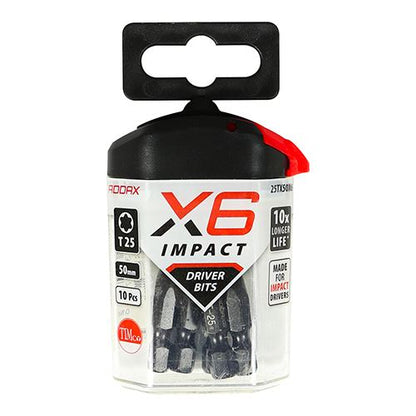TIMCO X6 Impact TX Drive Driver Bit TX25 x 50 Pack 5