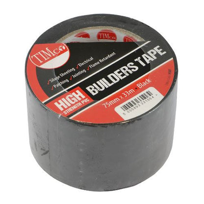 TIMCO HS Builders Tape Black nan 33m x 75mm Pack 1.0