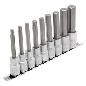 Draper 9PC 100MM HEX SOCK. BIT-1/2SD 16308 Long Metric Hex. Socket Bit Set, 1/2" Sq. Dr., 100mm (9 Piece)